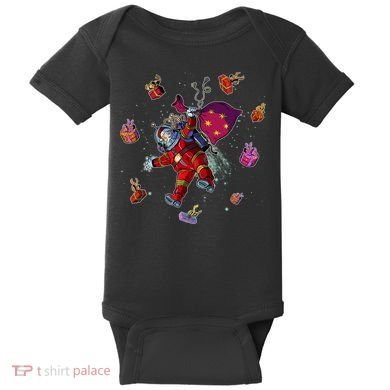 Outer Space Santa Christmas Astronaut  Baby Bodysuit