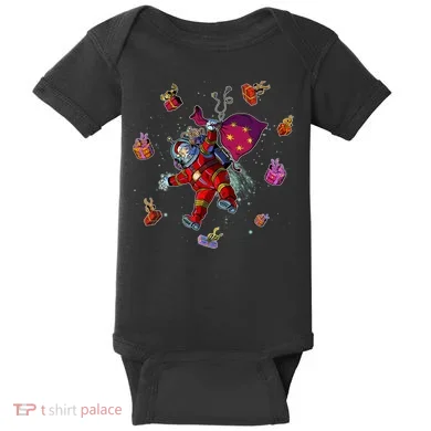 Outer Space Santa Christmas Astronaut  Baby Bodysuit