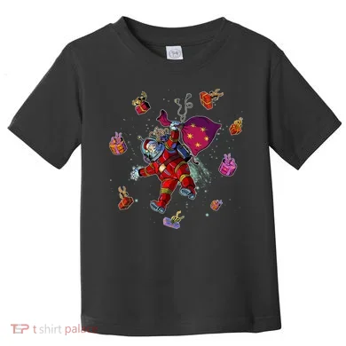 Outer Space Santa Christmas Astronaut Toddler T-Shirt