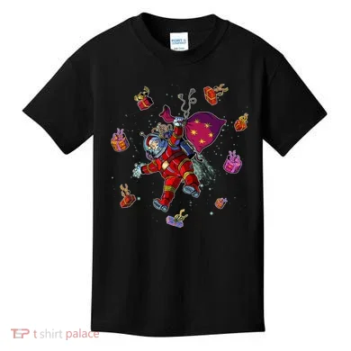 Outer Space Santa Christmas Astronaut  Kids T-Shirt