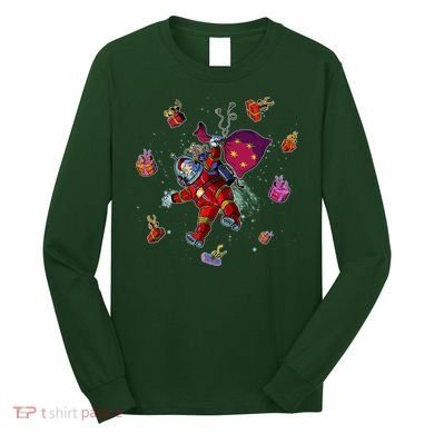 Outer Space Santa Christmas Astronaut  Long Sleeve Shirt