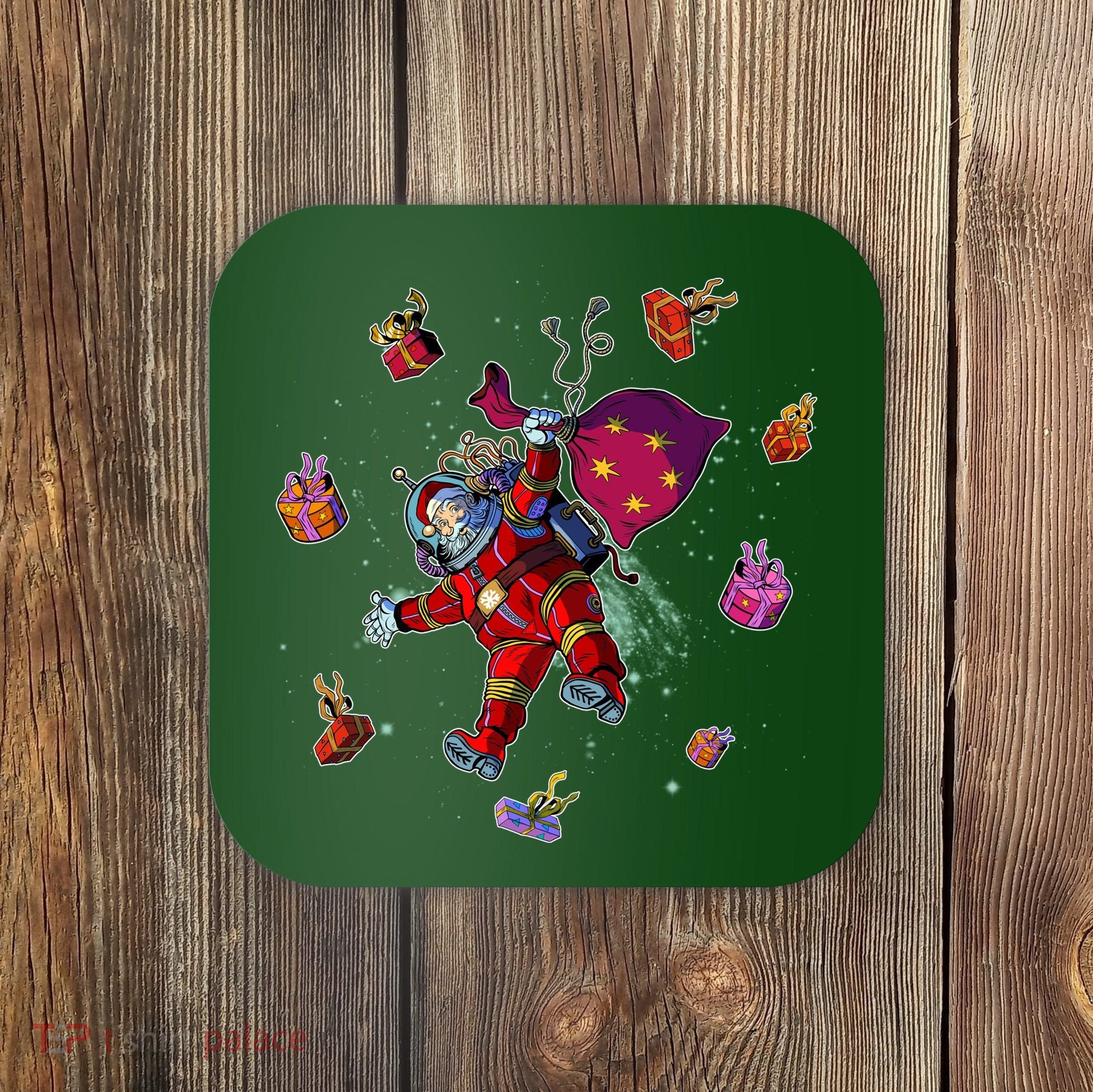 Outer Space Santa Christmas Astronaut  Coaster