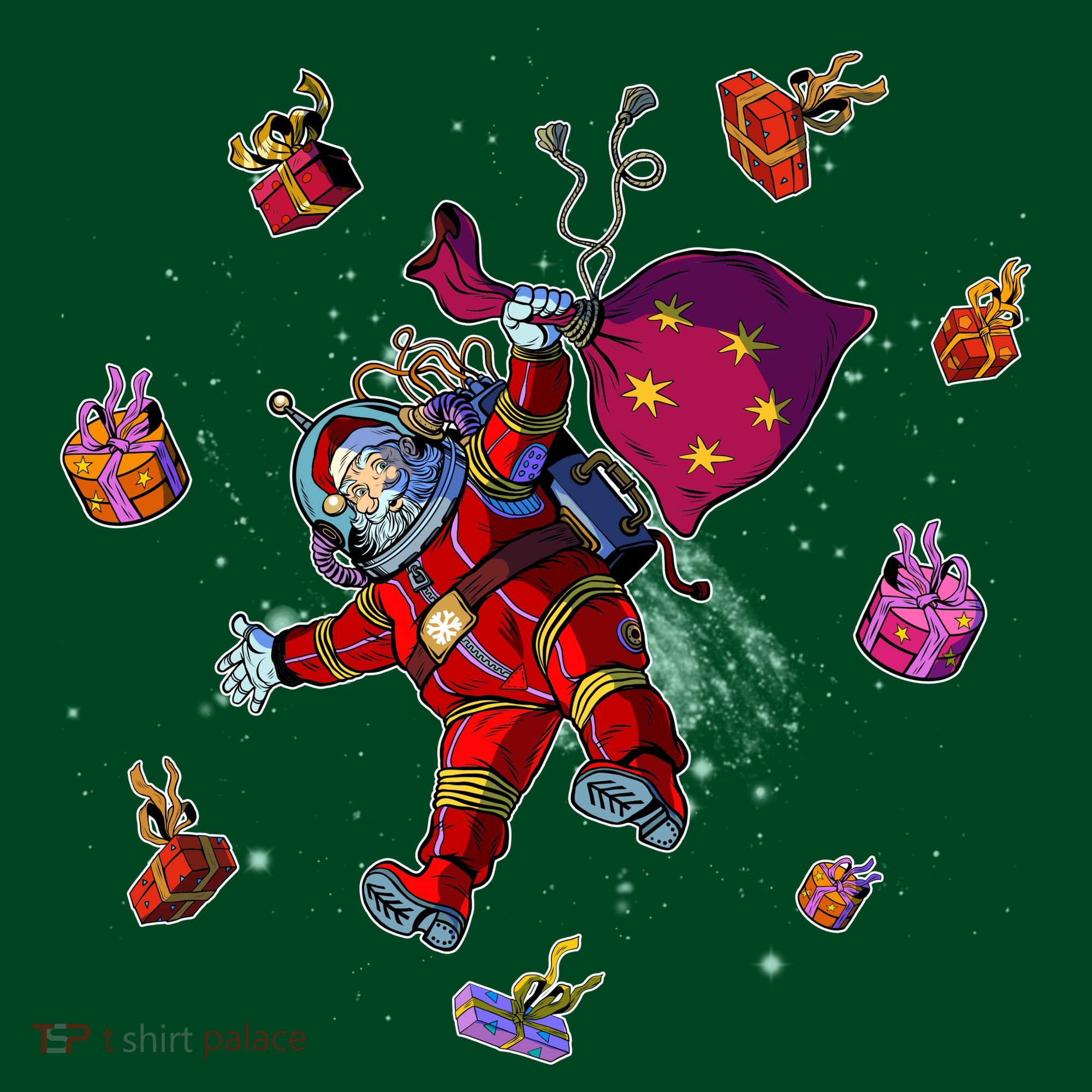 Outer Space Santa Christmas Astronaut  Coaster