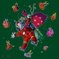 Outer Space Santa Christmas Astronaut  Mousepad thumb 1