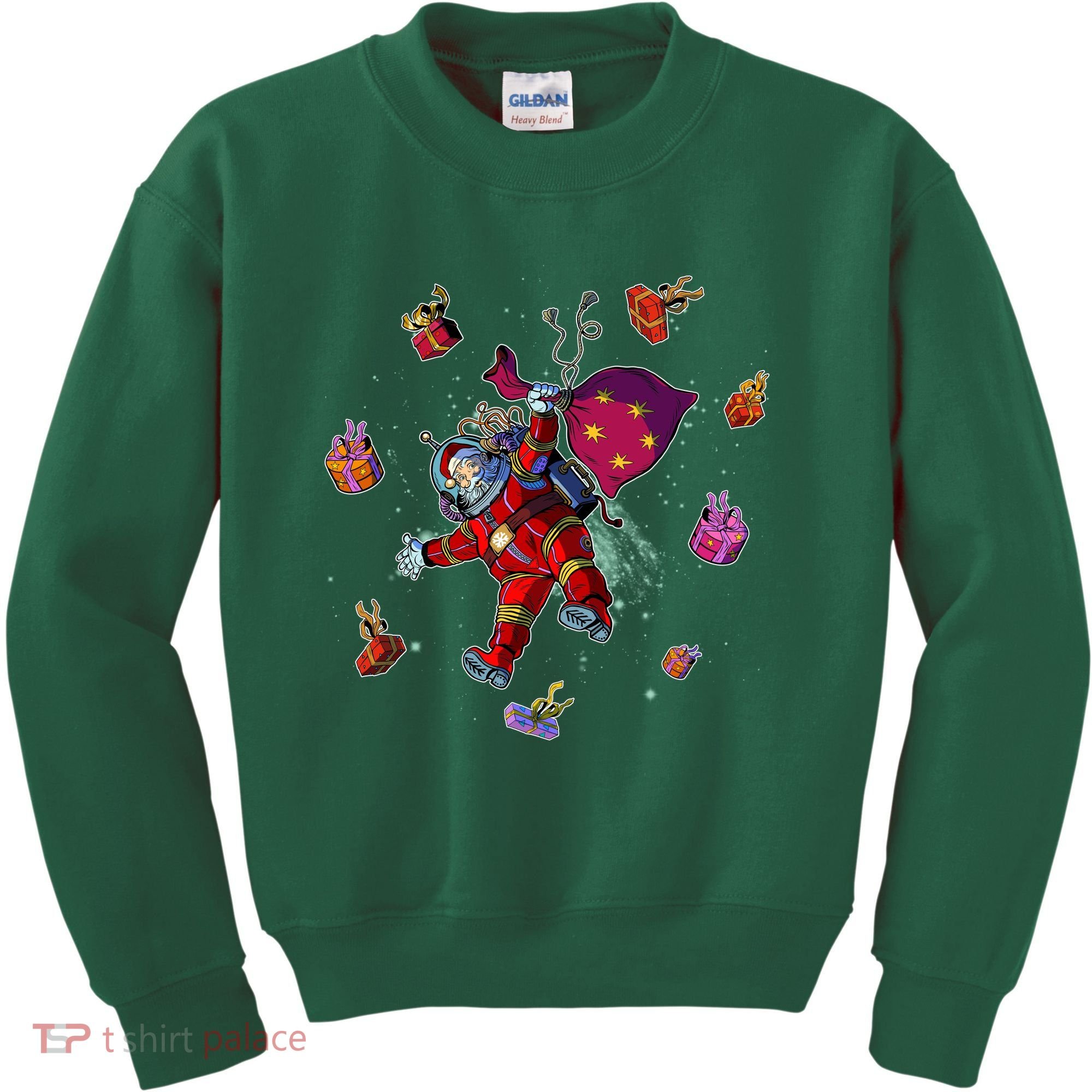 Outer Space Santa Christmas Astronaut  Kids Sweatshirt