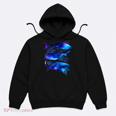 Outer Space Whale Sharks  Hoodie