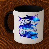 Outer Space Whale Sharks  Coffee Mug thumb 2