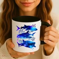 Outer Space Whale Sharks  Coffee Mug thumb 3