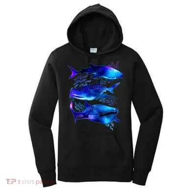 Outer Space Whale Sharks  Women's Hoodie