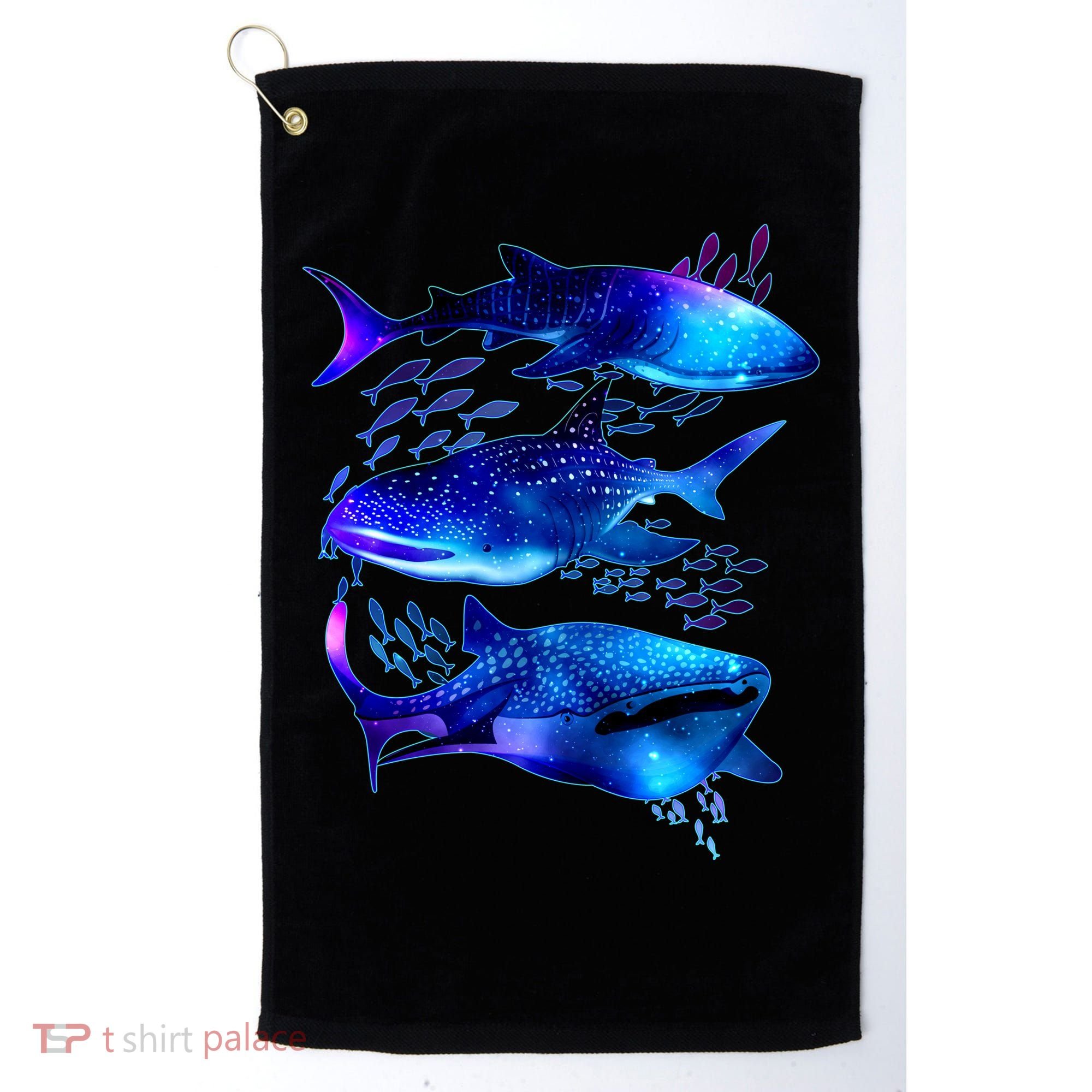 Outer Space Whale Sharks  Golf Towel