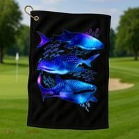Outer Space Whale Sharks  Golf Towel thumb 1