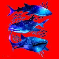 Outer Space Whale Sharks  Santa Hat thumb 1