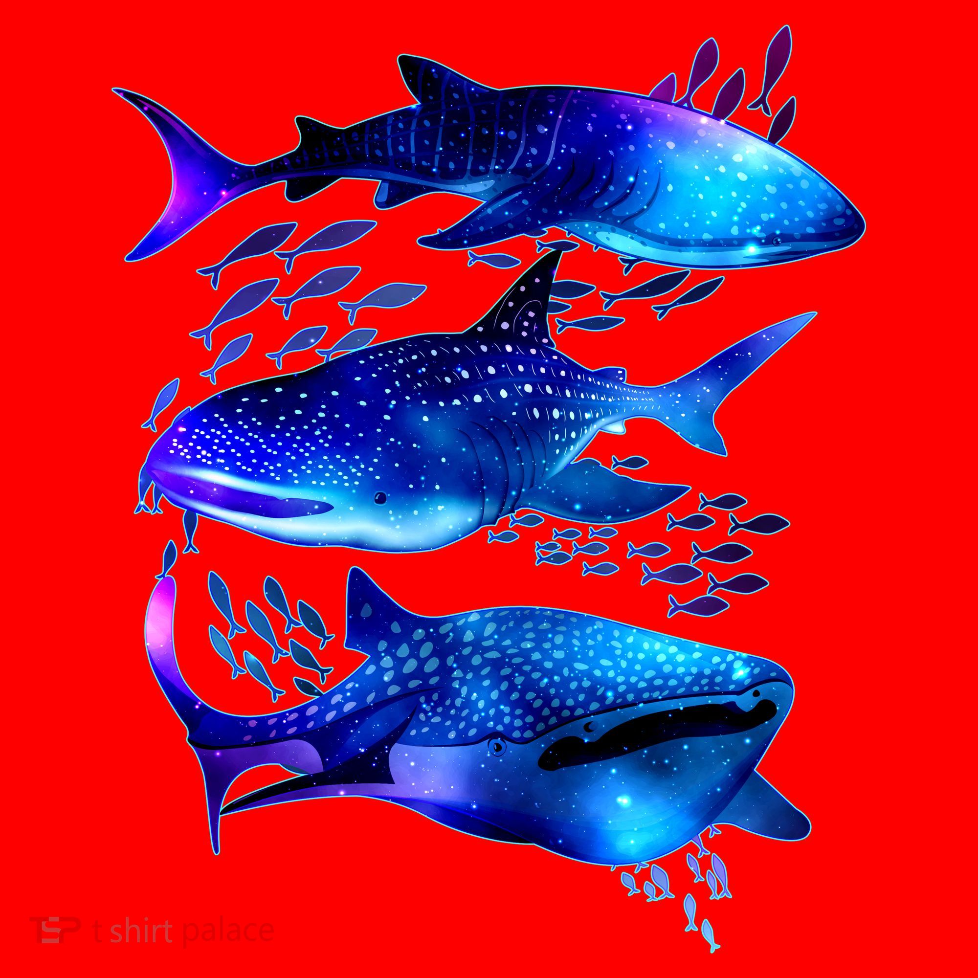 Outer Space Whale Sharks  Santa Hat