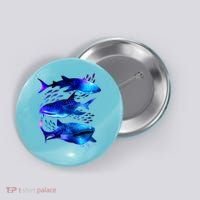 Outer Space Whale Sharks  Button thumb 0