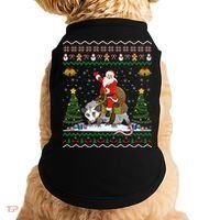 Opossum Ugly Xmas Gift Santa Riding Opossum Christmas Gift Doggie Tank thumb 0