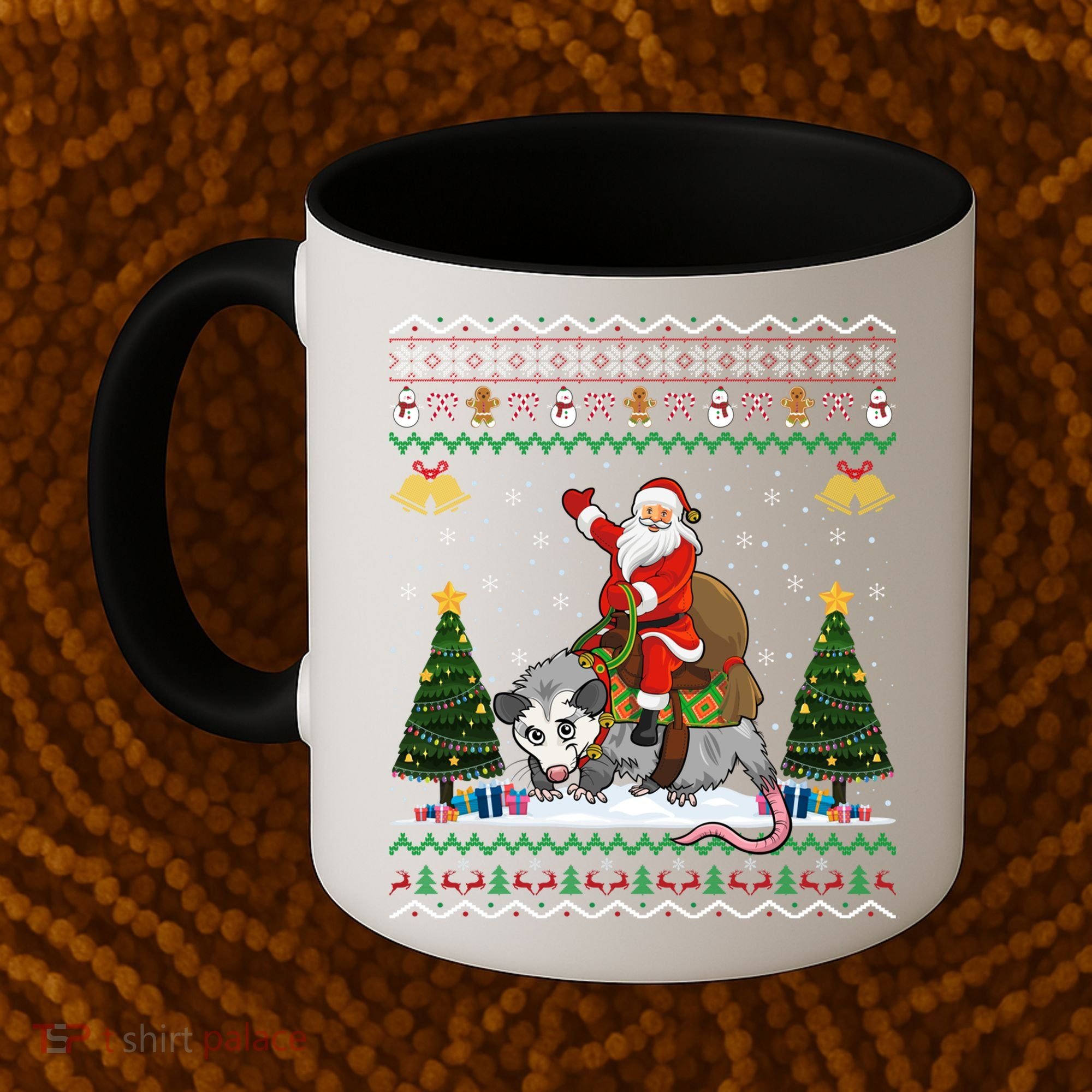 Opossum Ugly Xmas Gift Santa Riding Opossum Christmas Gift Coffee Mug