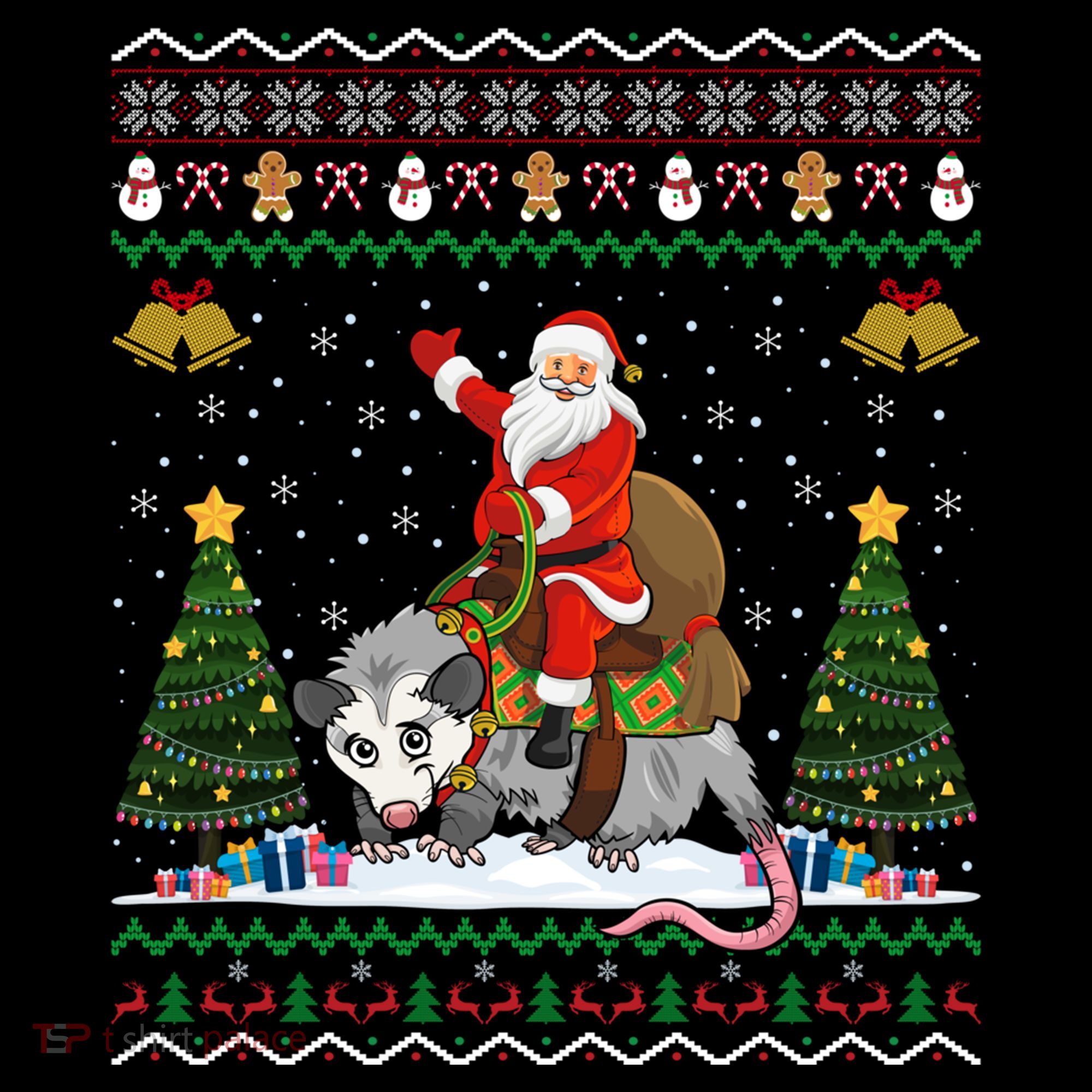 Opossum Ugly Xmas Gift Santa Riding Opossum Christmas Gift Coffee Mug