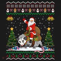 Opossum Ugly Xmas Gift Santa Riding Opossum Christmas Gift Ornament thumb 1