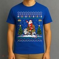 Opossum Ugly Xmas Gift Santa Riding Opossum Christmas Gift T-Shirt thumb 3