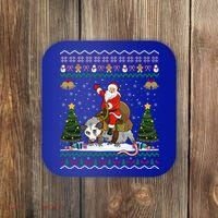 Opossum Ugly Xmas Gift Santa Riding Opossum Christmas Gift Coaster thumb 0