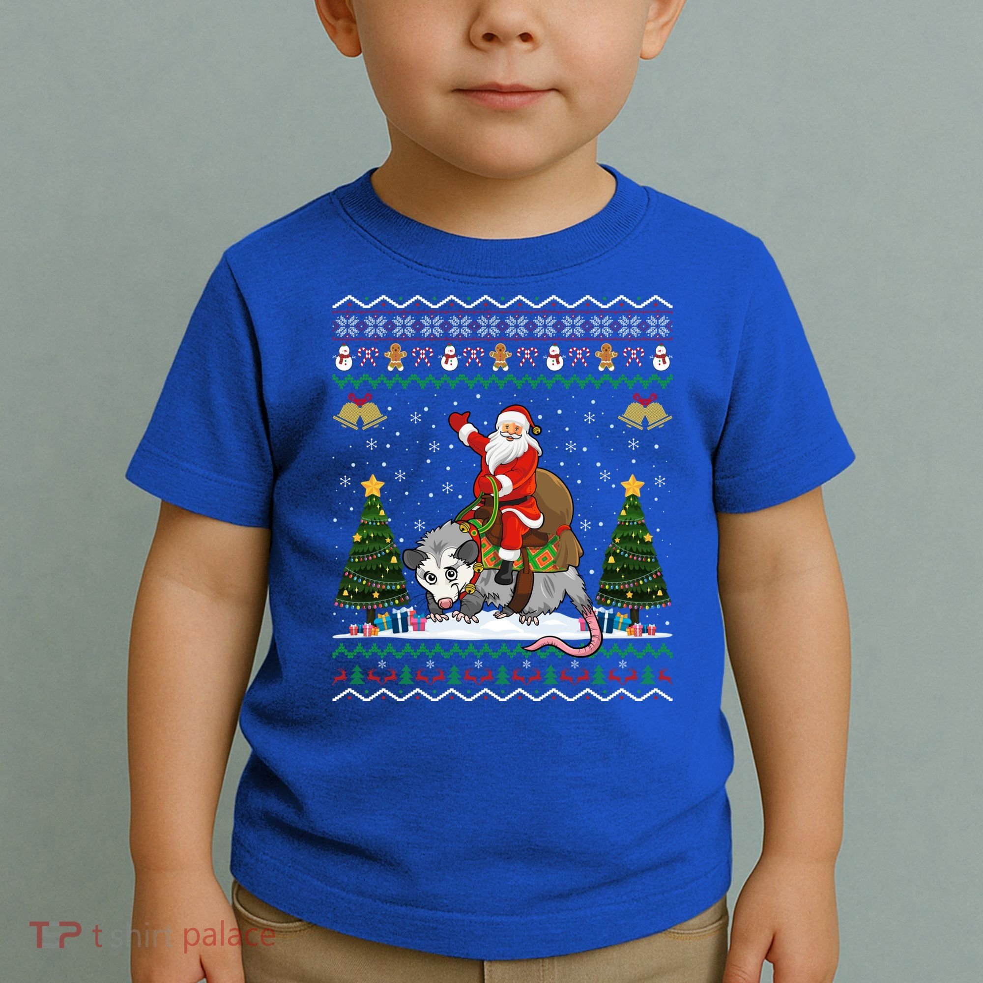 Opossum Ugly Xmas Gift Santa Riding Opossum Christmas Gift Toddler T-Shirt