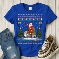 Opossum Ugly Xmas Gift Santa Riding Opossum Christmas Gift Women's T-Shirt thumb 3