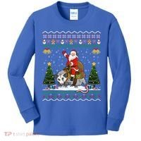 Opossum Ugly Xmas Gift Santa Riding Opossum Christmas Gift Kids Long Sleeve Shirt thumb 0