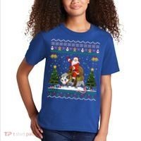 Opossum Ugly Xmas Gift Santa Riding Opossum Christmas Gift Kids T-Shirt thumb 2