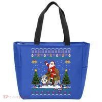 Opossum Ugly Xmas Gift Santa Riding Opossum Christmas Gift Tote Bag thumb 0