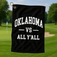 Oklahoma Vs All YAll Golf Towel thumb 1