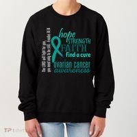 Ovarian Cancer Awareness Hope Faith Love Women's Sweatshirt thumb 0