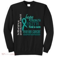 Ovarian Cancer Awareness Hope Faith Love Sweatshirt thumb 0