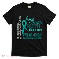 Ovarian Cancer Awareness Hope Faith Love T-Shirt thumb 0