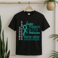 Ovarian Cancer Awareness Hope Faith Love T-Shirt thumb 2