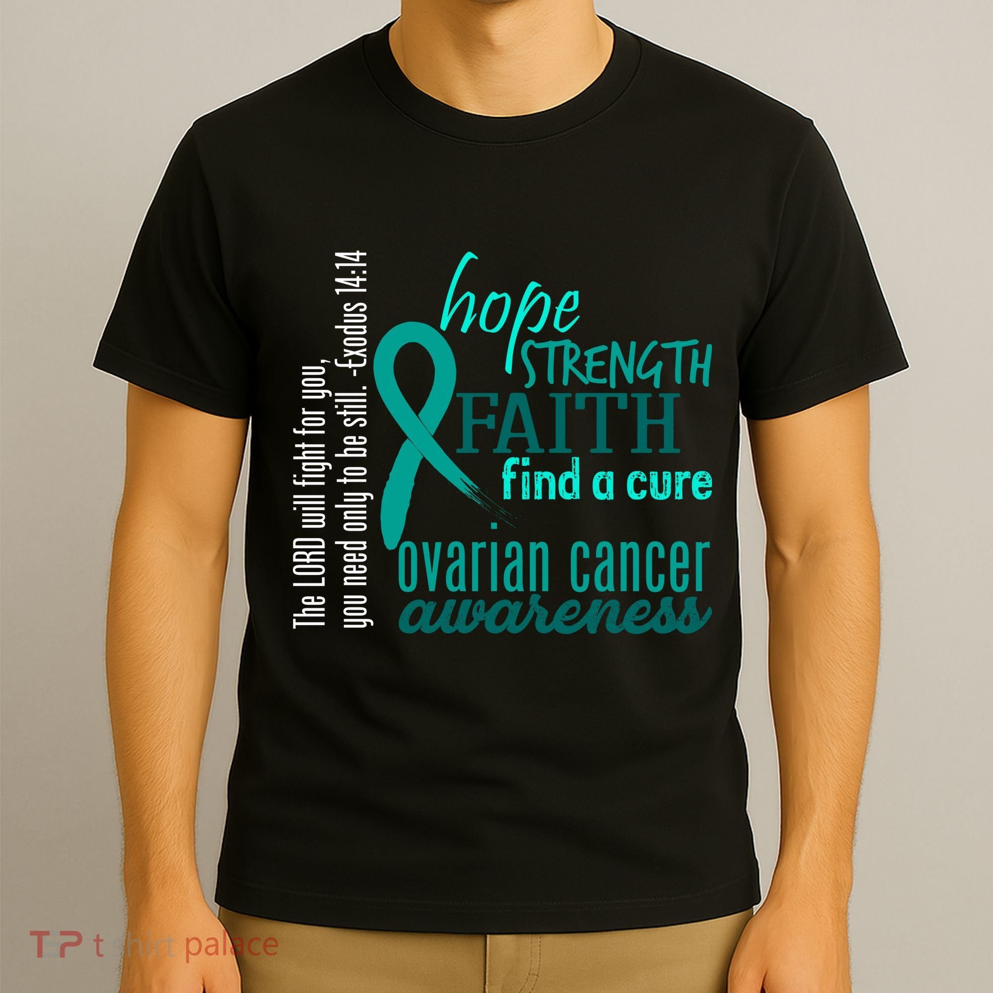 Ovarian Cancer Awareness Hope Faith Love T-Shirt