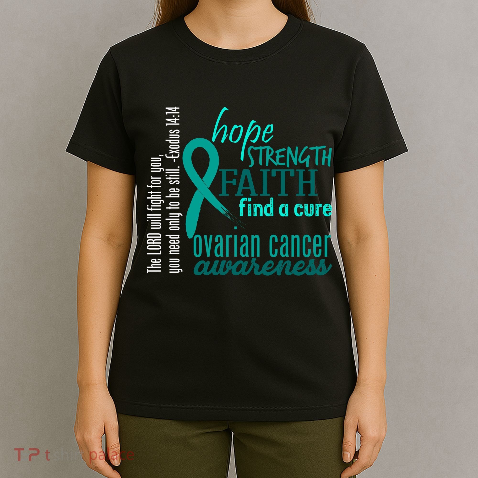 Ovarian Cancer Awareness Hope Faith Love T-Shirt