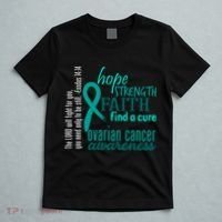 Ovarian Cancer Awareness Hope Faith Love T-Shirt thumb 5