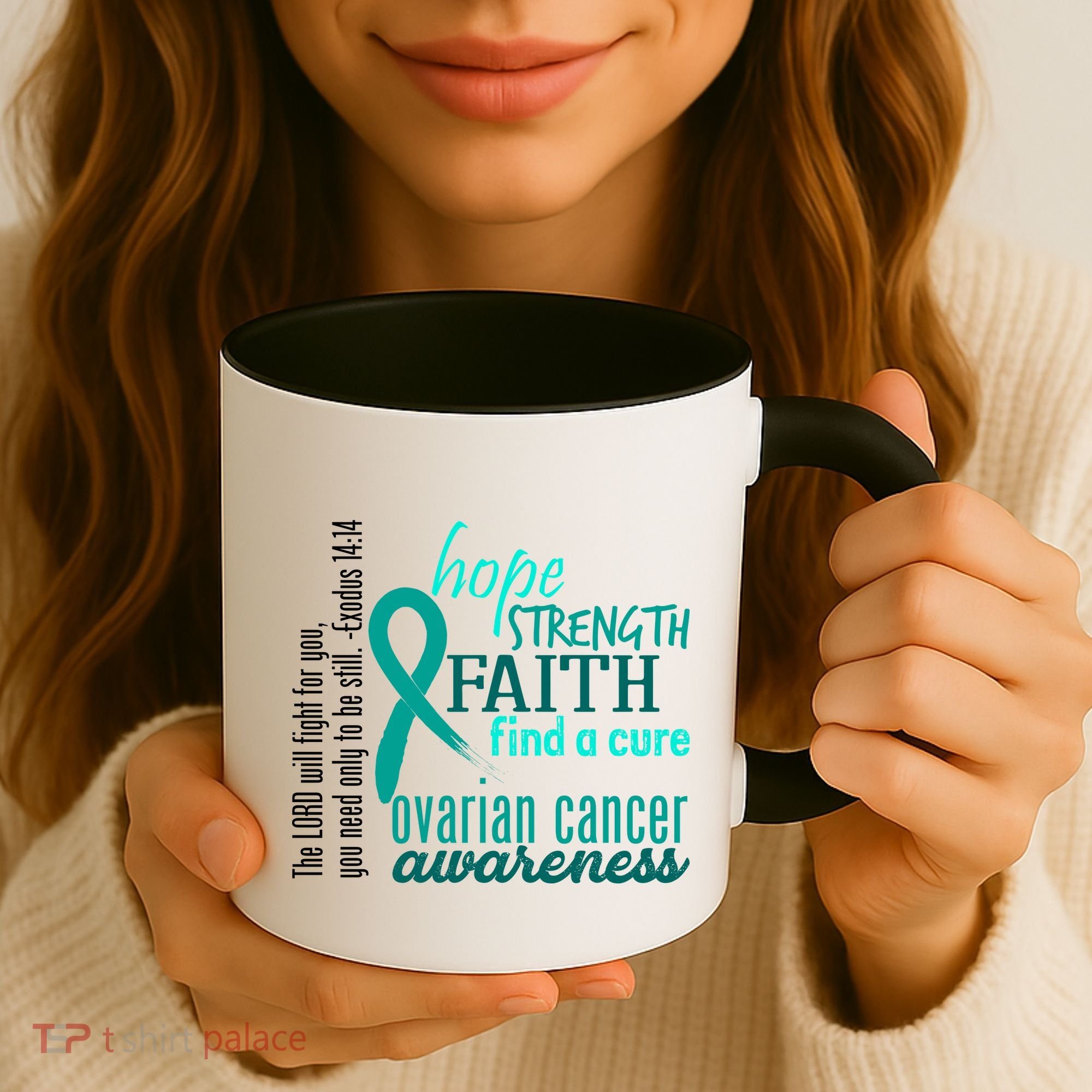 Ovarian Cancer Awareness Hope Faith Love Coffee Mug