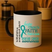 Ovarian Cancer Awareness Hope Faith Love Coffee Mug thumb 4