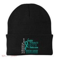Ovarian Cancer Awareness Hope Faith Love Beanie thumb 0