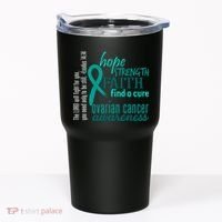 Ovarian Cancer Awareness Hope Faith Love Tumbler thumb 0