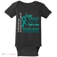 Ovarian Cancer Awareness Hope Faith Love Baby Bodysuit thumb 0