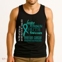 Ovarian Cancer Awareness Hope Faith Love Tank Top thumb 3