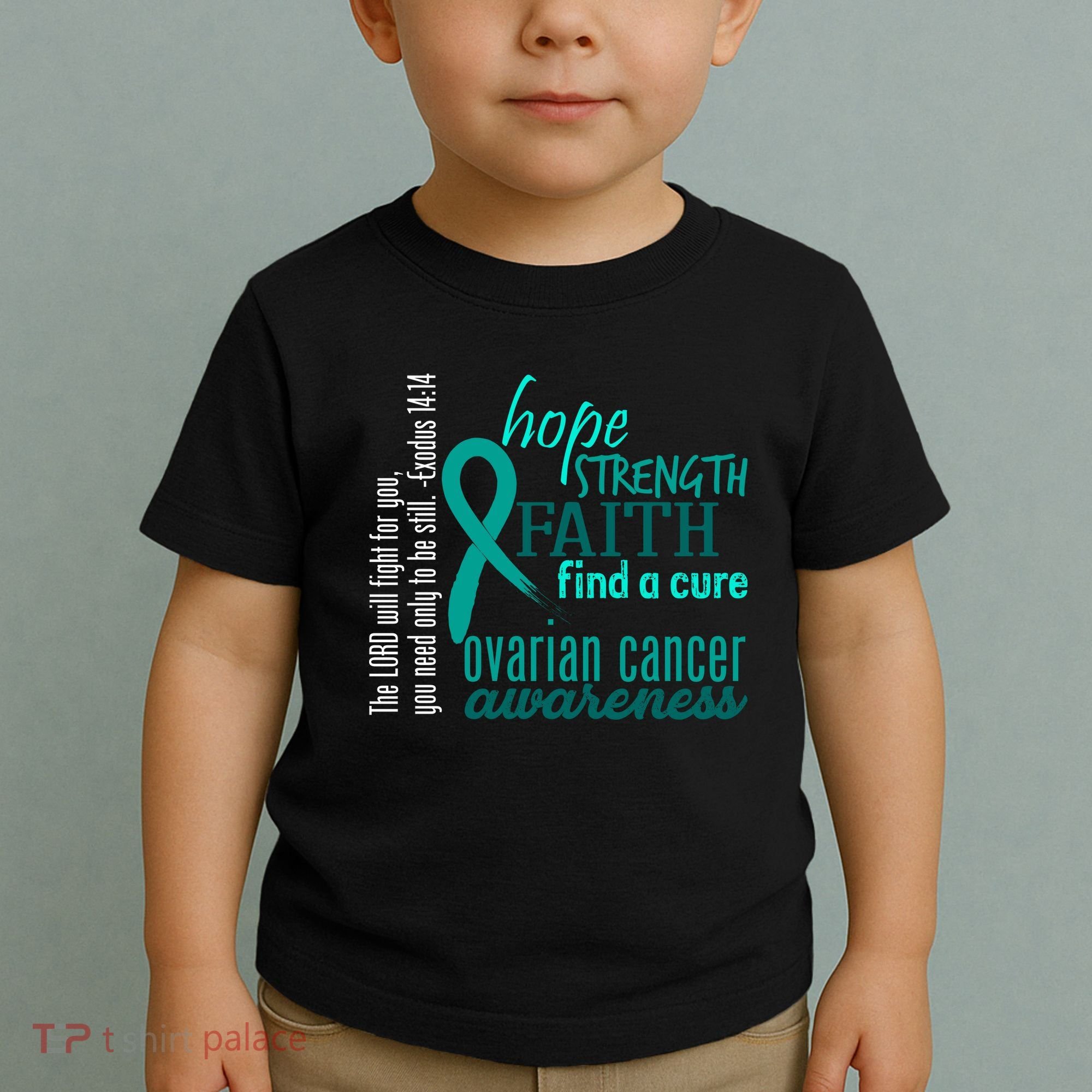 Ovarian Cancer Awareness Hope Faith Love Toddler T-Shirt