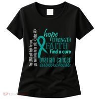 Ovarian Cancer Awareness Hope Faith Love Women's T-Shirt thumb 0
