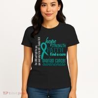 Ovarian Cancer Awareness Hope Faith Love Women's T-Shirt thumb 4
