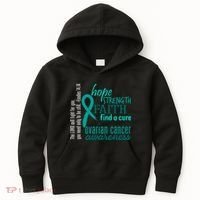 Ovarian Cancer Awareness Hope Faith Love Kids Hoodie thumb 0