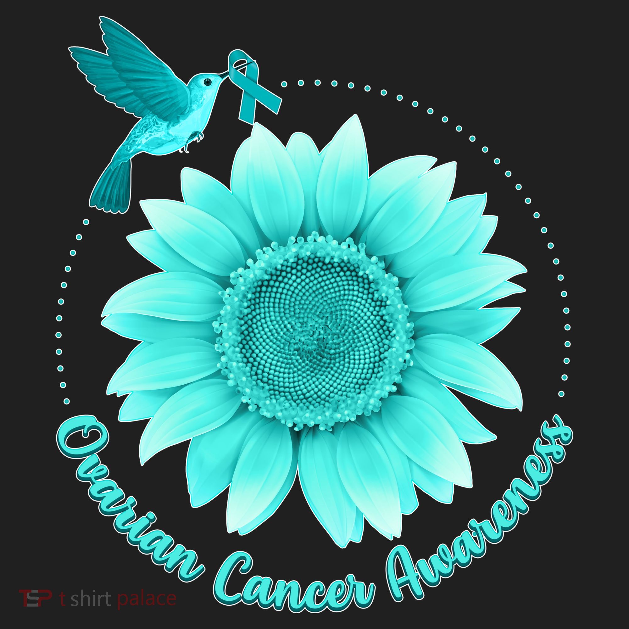 Ovarian Cancer Awareness Teal Hummingbird Sunflower Hat