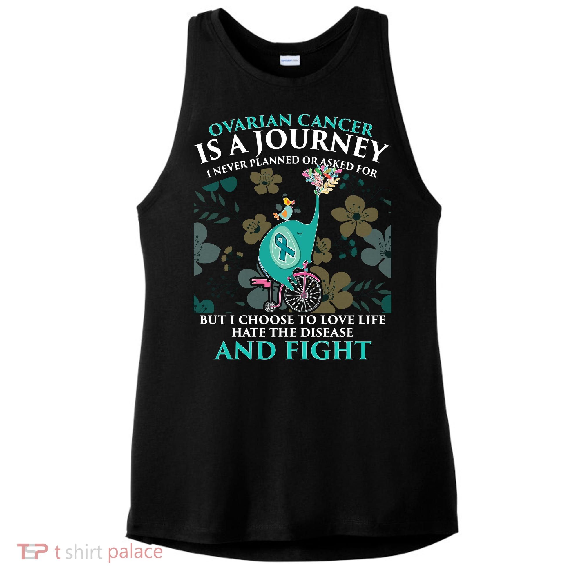 Ovarian Cancer Is A Journey Elephant Ladies PosiCharge Tri-Blend Wicking Tank