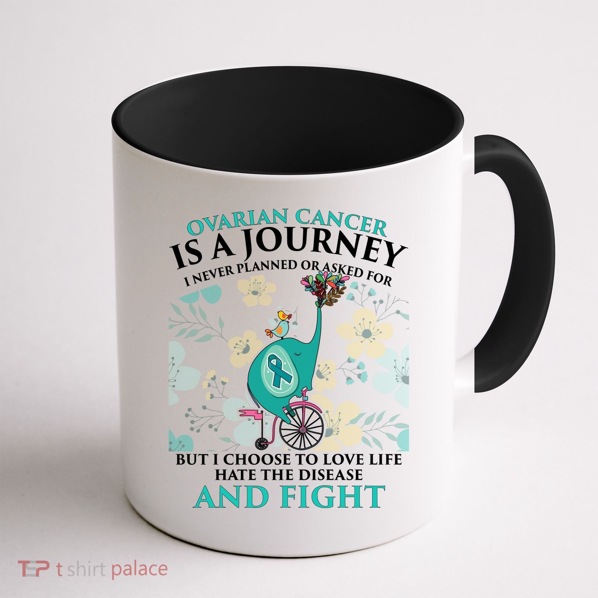 Ovarian Cancer Is A Journey Elephant Coffee Mug